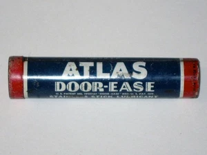 Vintage 1940s ATLAS DOOR-EASE Stainless Stick LUBRICANT Advertising Tin! Rare! - Picture 1 of 5