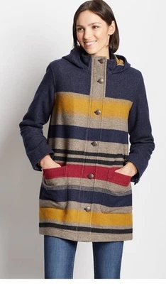 38 PARKA ACOLCHADA DE LANA A RAYAS DE CAMPAMENTO PARA MUJER PENDLETON NUEVA CON ETIQUETAS $499 M Foto 1 de 4