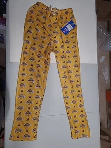 LOS ANGELES LAKERS Gold MENS SLEEP LOUNGE PAJAMA PANTS S POLYESTER (A) - Picture 1 of 4