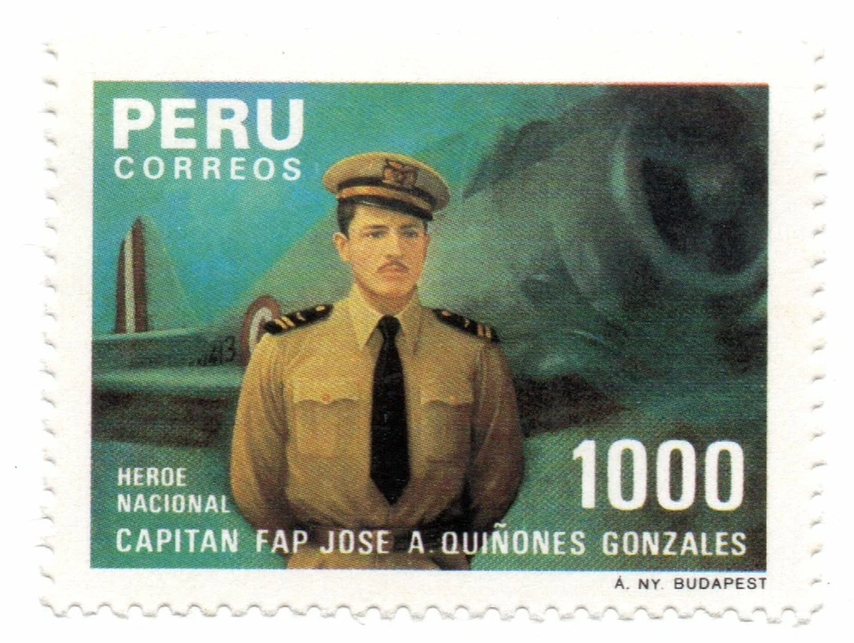 Héroe de la Fuerza Aérea, José A. Quiñones 1914-1941, Perú 1985, S/. 1000, acepta ofertas * Foto 1 de 1