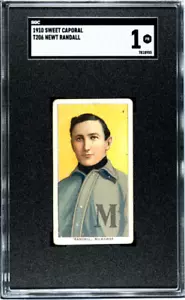 1909 T206 NEWT RANDALL NNO POOR SWEET CAPORAL 350 SGC 1 MILWAUKEE BREWERS - Picture 1 of 2