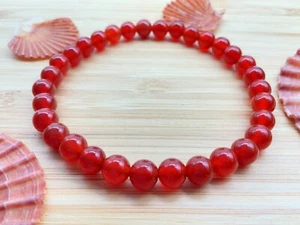 AAA CARNELIAN BRACELET 6mm Healing gemstones Reiki healing Gemstone Yoga jewelry - Picture 1 of 8