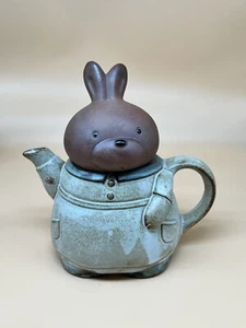 VINTAGE Gempo Pottery Stoneware Ceramic Bunny Teapot - Picture 1 of 16