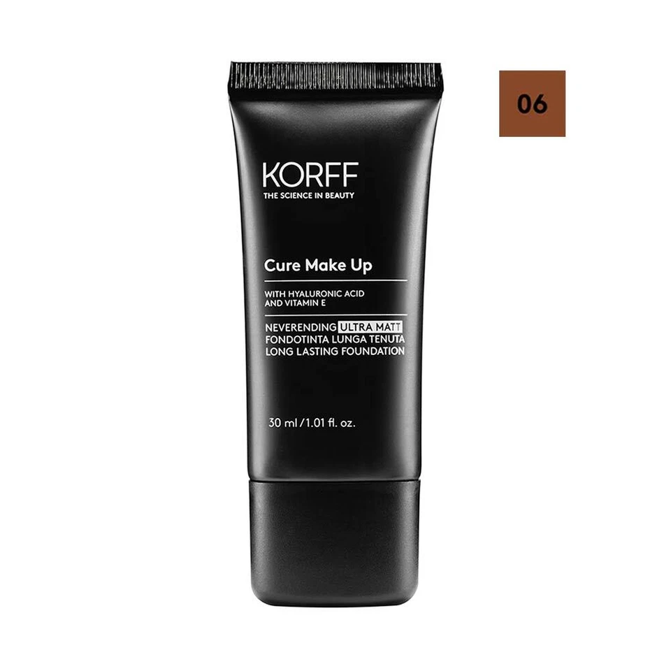 Korff Cure Make Up - Neverending Ultra Matt Fondotinta Lunga Tenuta N. 06, 30ml - Immagine 1 di 1