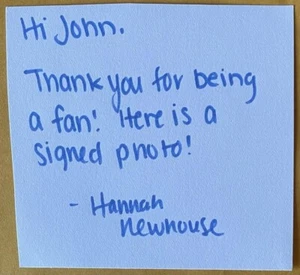 HANNAH NEWHOUSE, 100% AUTHENTIC AUTOGRAPHED LETTER, RACING SUPERSTAR ! - Picture 1 of 1