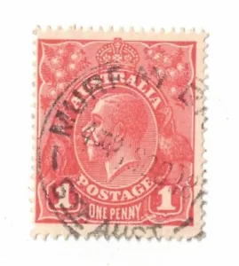 1914 Australia 1d red KGV Stamps SG 21 Variety Penavy Fine Used - Picture 1 of 1