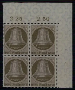 BERLÍN 75 (4) FREEDOM-BELL 1951 ER-4er-BLOCK parte superior derecha como nuevo ** m5974 - Imagen 1 de 2