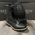 Men's Lacer Work Boots Western Soft Brown Leather Rubber Sole 8" Soft Square T