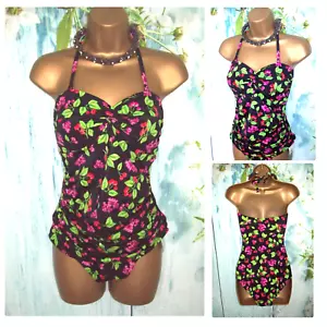 NEW GEORGE SWIMSUIT SIZE 12, Cherry  Print Bandeau Halter Costume Holidays - Picture 1 of 7