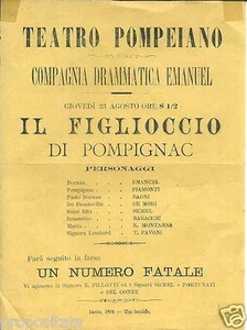 crv 007 1884 TEATRO POMPEIANO - Compagnia Drammatica Emanuel - Foto 1 di 1