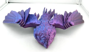 3d Printed Articulated Owl Movable feet and wings blue purple - Picture 1 of 6