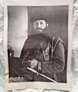 AMAZING GREEK CΙVIL WAR ARMY ELLAS ΕΛΛΑΣ LEADER - ARIS VELUXIOTIS - LITHO POSTER - Picture 1 of 7