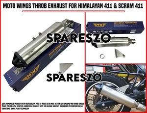 "MOTO WINGS THROB EXHAUST" FIT FOR ROYAL ENFIELD HIMALAYAN 411 & SCRAM 411 - Picture 1 of 24