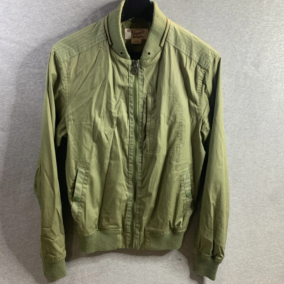 Original Penguin Windbreaker Jacket Men’s Small Olive Green Full Zip Long Sleeve - Image 1 of 4