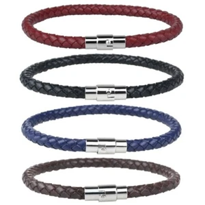 Men Women Punk Artificial Leather Bracelet Rope Wrist Band Bangle 20cm*0.6cm - Picture 1 of 10