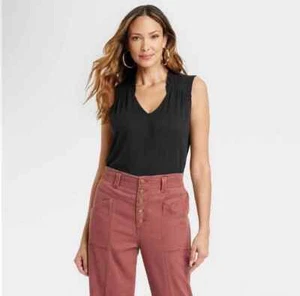 Women's Short Sleeve Satin Top - Knox Rose™ Black S ($25 Retail) - Picture 1 of 1