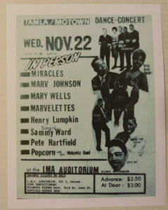 Motown repro Dance Concert handbill Flint, Michigan 1960's - Picture 1 of 1