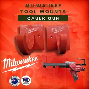 Milwaukee Caulk Gun Wall Mount | 3D Printed Holders | Red, Black, Grey - Picture 1 of 2