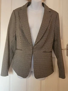 H&M Smart Houndtooth Blazer Cream/Black Size 14 New with tags - Picture 1 of 10
