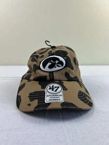 Women's '47 Khaki Iowa Hawkeyes Bagheera Clean Up Adjustable Hat Brand New - Picture 1 of 7