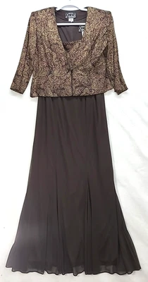 Petite Alex Evenings 6P Maxi Gown w Bandelero Mother of the Bride - Image 1 of 4