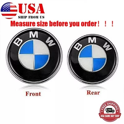 82MM 74MM Car Front Hood Emblem Trunk Rear badge For BMW E46 E90 F30 F10 F20 E63 Foto 1 de 4