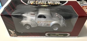 Road Signature 1941 Willys Coupe Silver Racing Model Diecast Car 1:18 Scale #27 - Picture 1 of 5