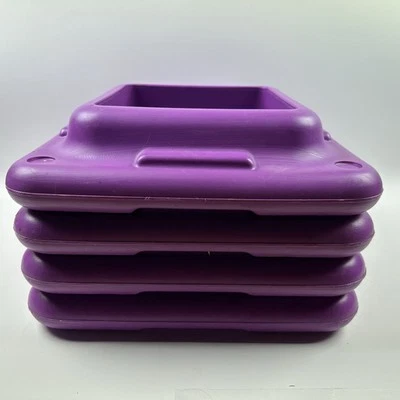 Juego Lote de 4 Elevadores The Step Original Plataforma Aerobic Púrpura 16" x 16" Solo Foto 1 de 4