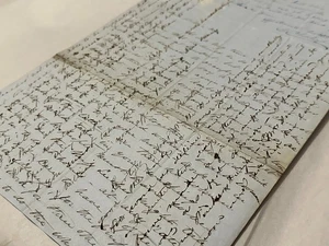 1855 Handwritten Letter Newark R Whitehead Civil War Era PreWar Cross Writing - Picture 1 of 13