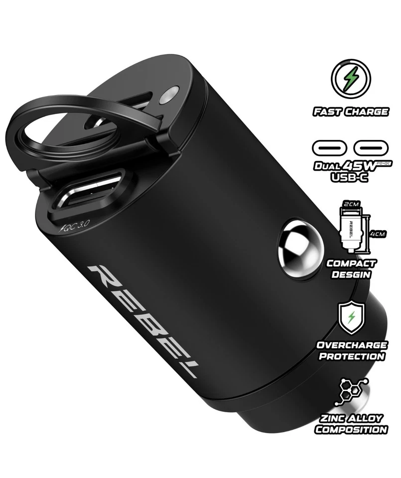 Mini Dual USB Type-C  PD Car Phone Charger 30W Fast Charge Adapter Accessori ✲ - Image 1 of 4
