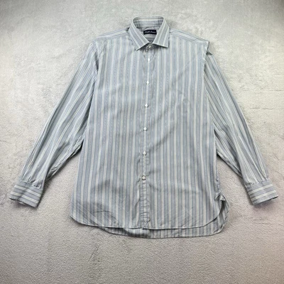 Ralph Lauren Purple Label Long Sleeve Shirt Men’s Size 16 Blue White Striped - Image 1 of 4