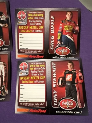 2006 Coca-Cola AutoZone NASCAR cards (4) Martin, Biffle, Jarrett, Stewart - Image 1 of 4