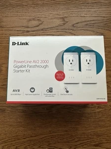 D-Link Powerline AV2 2000 Gigabit Passthrough Starter Kit DHP-P701AV Open Box - Picture 1 of 5