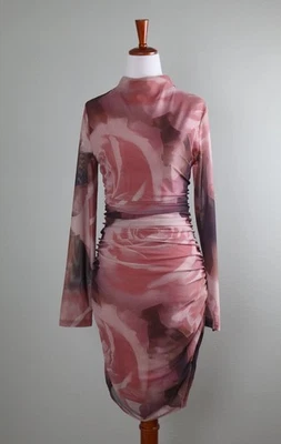 Vestido floral rosa elástico malla The Maya nuevo con etiquetas $138 talla grande ANTHROPOLOGIE Foto 1 de 4