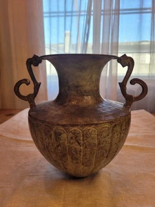 Restoration Hardware Ornate Brass Neoclassical Vessel Vase - Picture 1 of 6