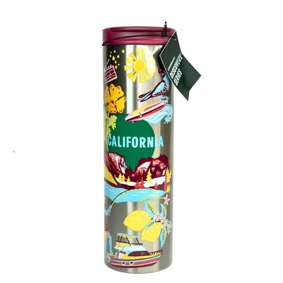 Vaso de acero inoxidable Starbucks Ca California State Discover Series 16 OZ Foto 1 de 4