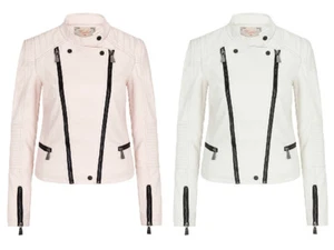 Damen Übergangsjacke Biker Jacke Motorradjacke kurze Kunstlederjacke Sommer 326 - Bild 1 von 7