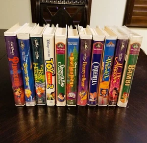 10 Disney VHS 4 Black Diamond 2 Sealed, Beauty, Aladdin, Limited Edition Bambi - Picture 1 of 4