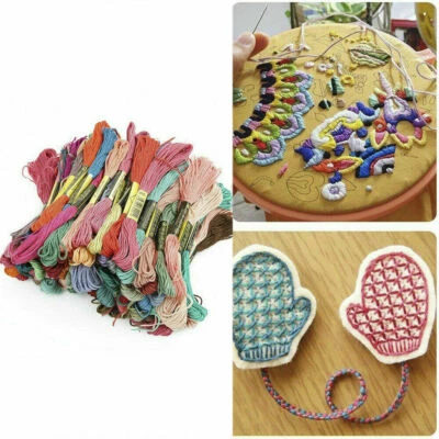 200pcs Mix Colors Cross Stitch Cotton Sewing Skeins Embroidery Thread Floss Sets - Image 1 of 4