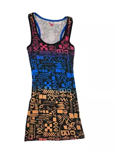 Miley Cyrus Girl Size M Tank Top 3 Color Levels Stretch Fit Geometric Shapes - Picture 1 of 6