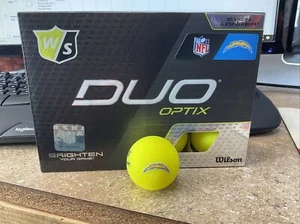 Wilson Staff Duo Optix Yellow NFL Golf Ball Los Angeles Chargers 12 Count NEW - Picture 1 of 3