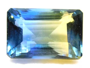 47+Ct A+ Flawless Bi-Color Ametrine Emerald Cut RARE Certified STUNNING Gemstone - Imagen 1 de 6