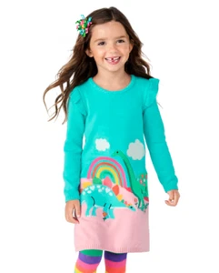 NEW GYMBOREE Kids Girls Embroidered Dino Sweater Dress size 10Y - Picture 1 of 5