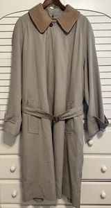 Burberry London Trench Coat Mens 52 R Tan Khaki Zip Out Nova Check Lined Jacket - Picture 1 of 5