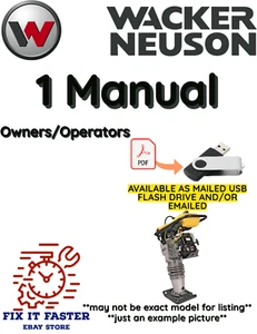 WACKER NEUSON AS30 VIBRATORY RAMMER OPERATORS OWNERS MANUAL PDF USB - Picture 1 of 2