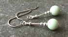 Pastel Pale Green Crystal Pearl & Sterling Silver Drop Earrings with Gift Box