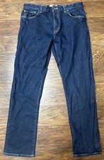 Best Made Co Jeans Mens 36 x 32 Navy Blue Dark Wash Denim Straight Stretch