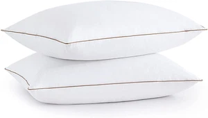® Goose Feathers down Pillows - Made in USA Soft Fluffy Medium Firm Hotel Pillow - Picture 1 of 9