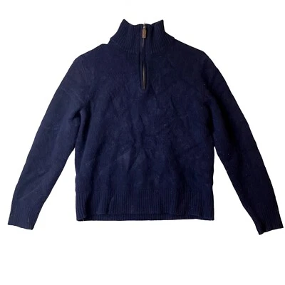J. Crew Sweater Mens L Blue Long Sleeve Pullover Lambs Wool Half-Zip - Image 1 of 4
