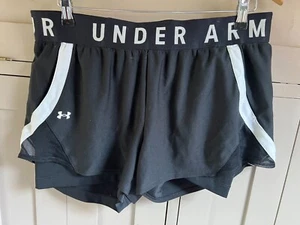 Under Armour Play Up Damen 2 in 1 Sport/Fitness Shorts in Schwarz/Weiß - XL - Bild 1 von 7